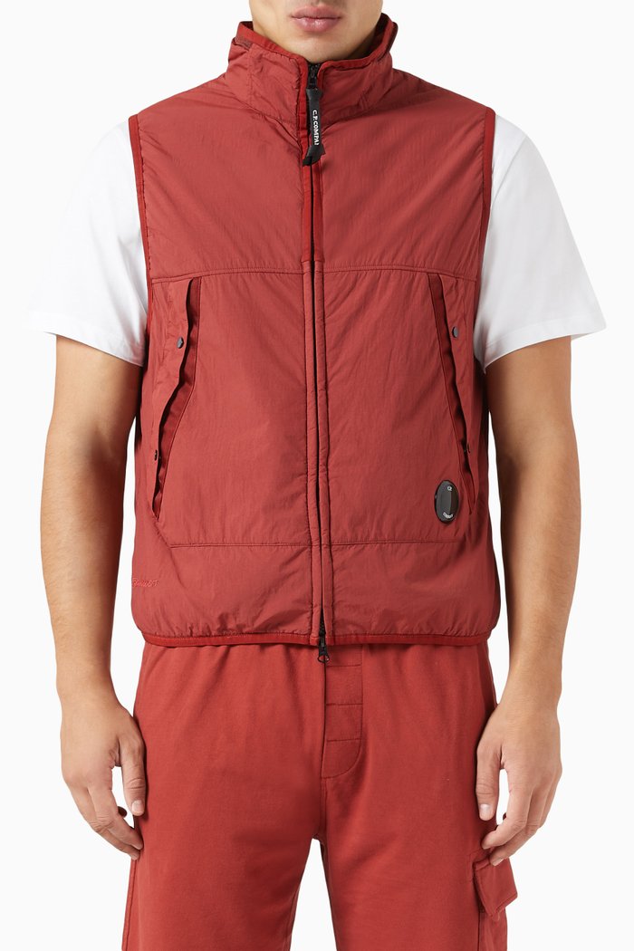 G.D.P. Gilet in Nylon, Red
