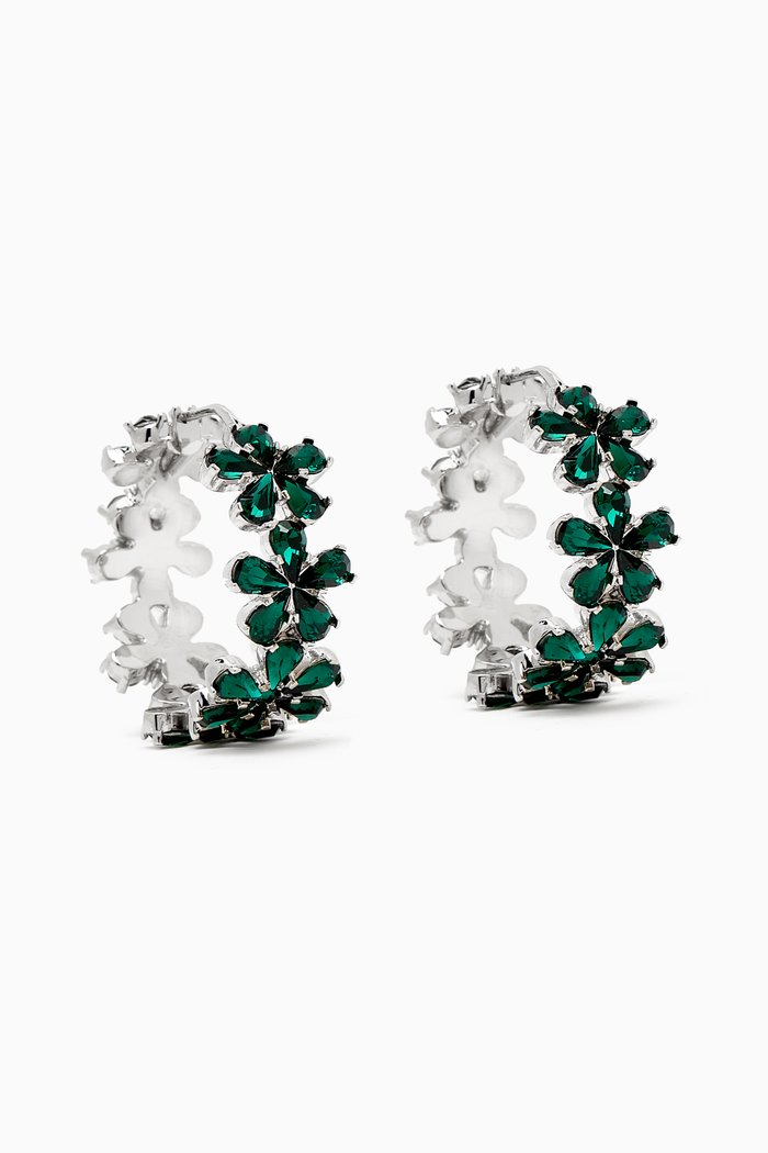 

Lily Mini Hoop Earrings, Green