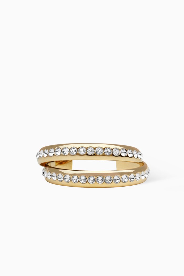 

Jahleel Crystal Bangle, White