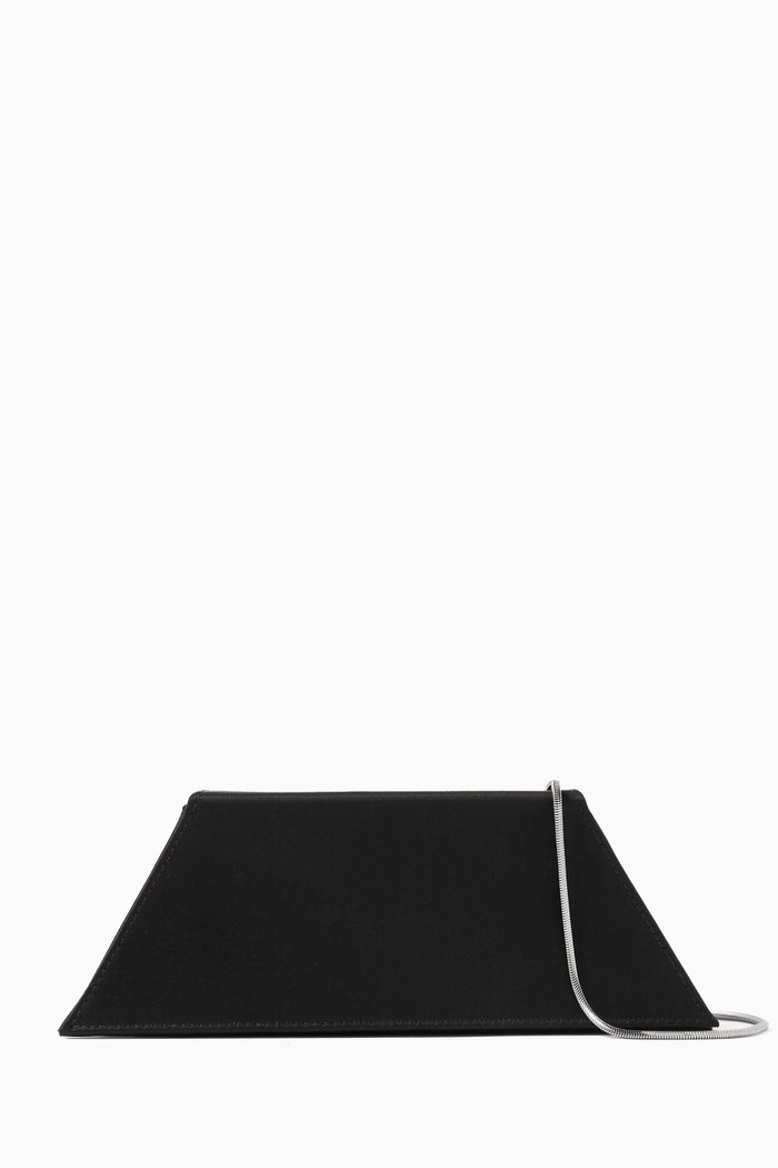 Mini Superamini Yigit Clutch in Satin, Black