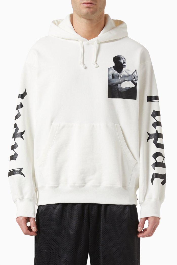 

Tupac Hoodie in Cotton Fleece, White