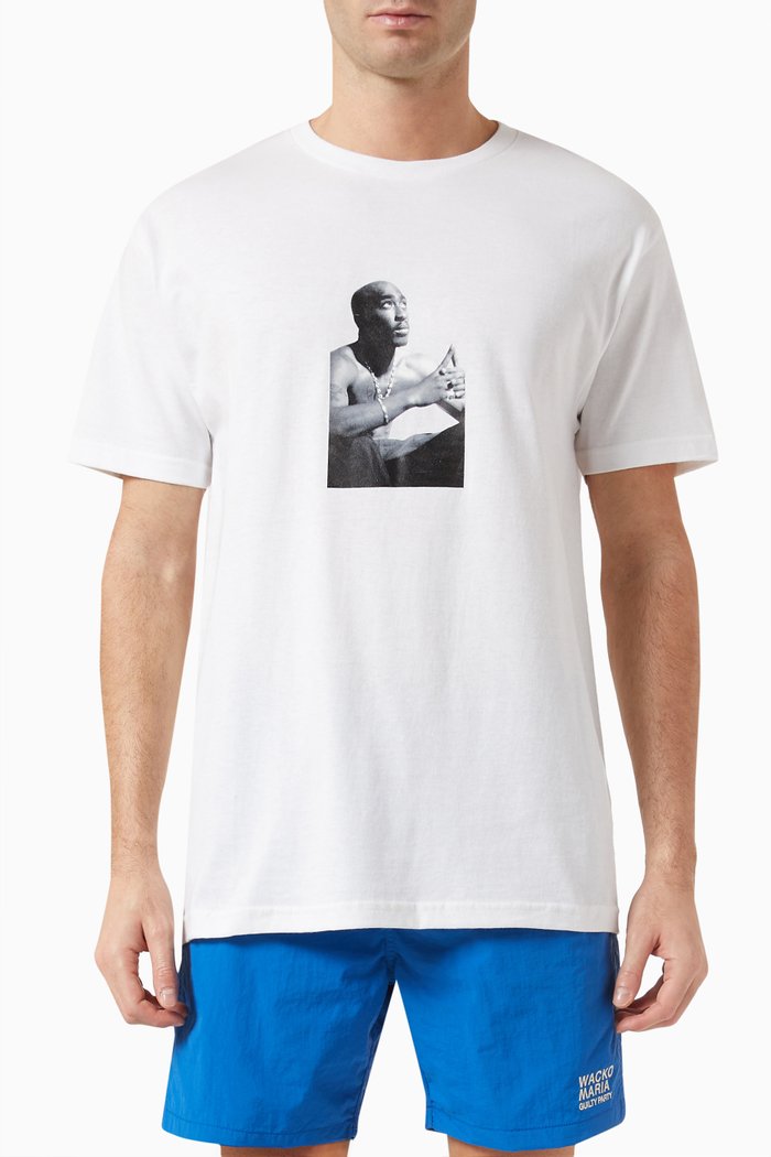 Tupac T-shirt in Cotton, White