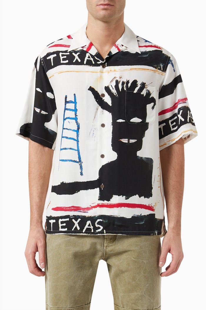 

Jean-Michel Basquiat Hawaiian Shirt in Rayon, Multicolour