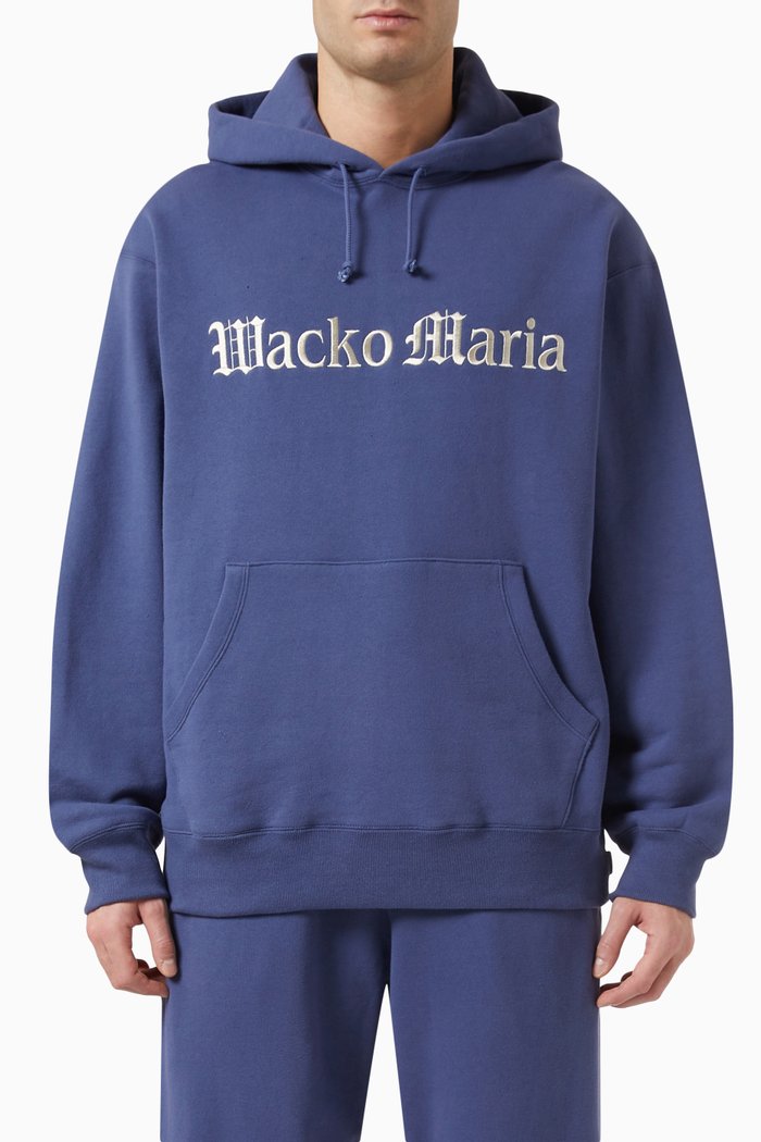

Logo Hoodie in Cotton Fleece, Blue