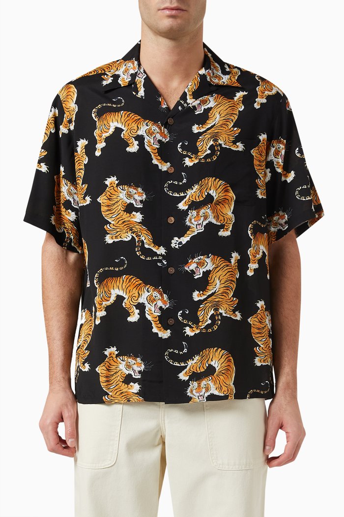 

x Tim Lehi Hawaiian Shirt in Rayon, Black