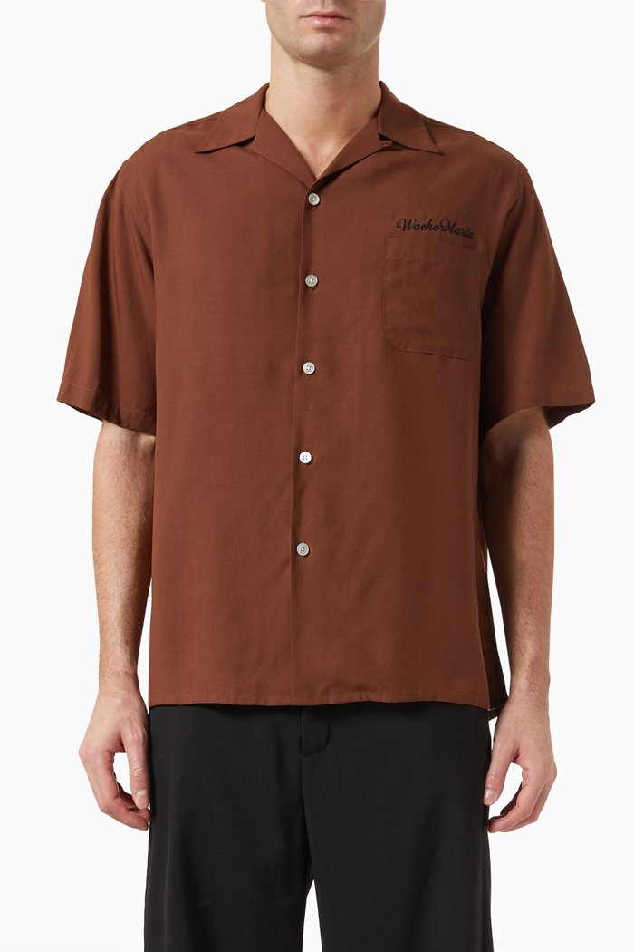 

50s Shirt in Lyocell, Brown
