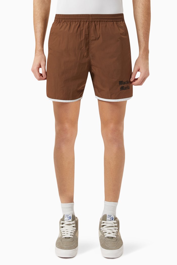 

Logo Athletic Shorts in Nylon, Brown