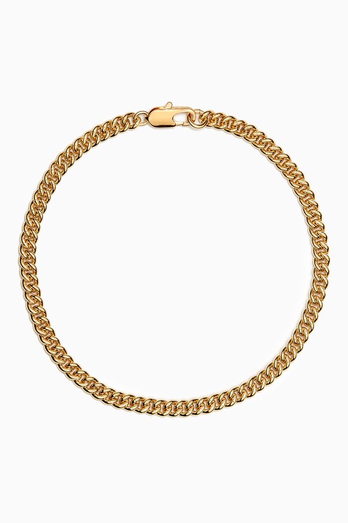 

Curb Chain Anklet in 14kt Gold-plated Brass