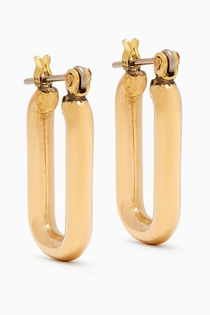 

Cresca Hoop Earrings in Raw Brass, Gold