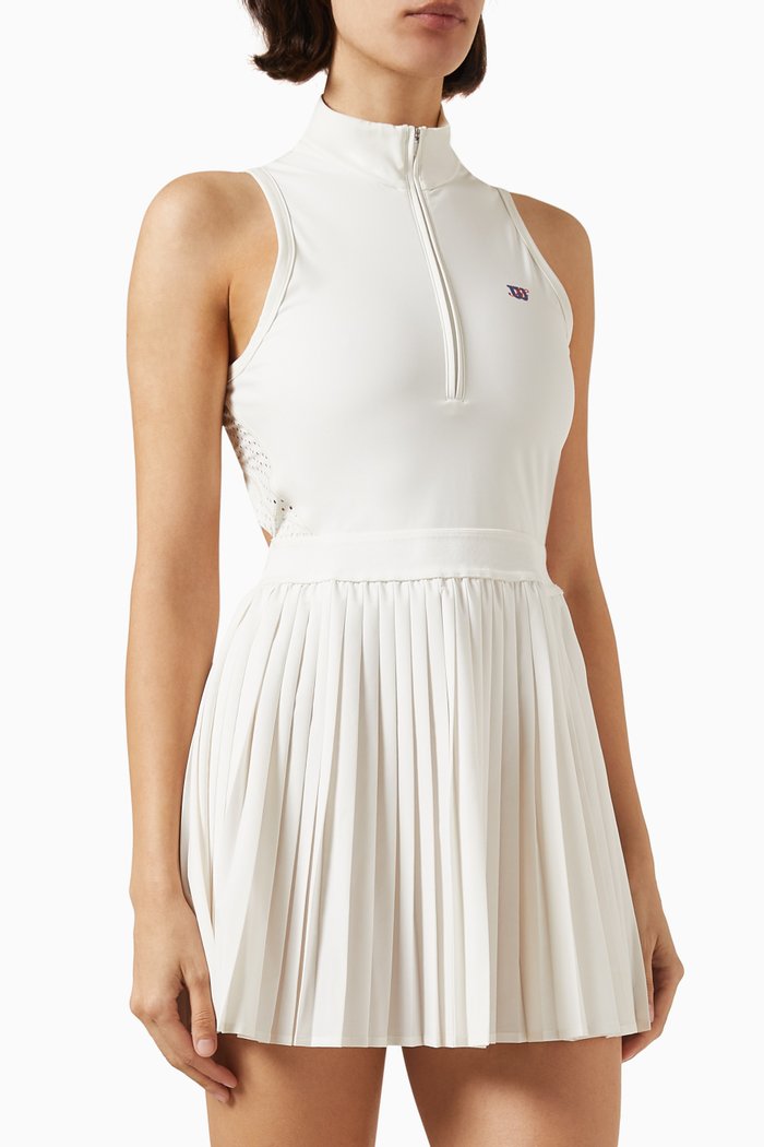 

x Wilson Winning Mini Tennis Dress in Woven Knit Fabric, Neutral