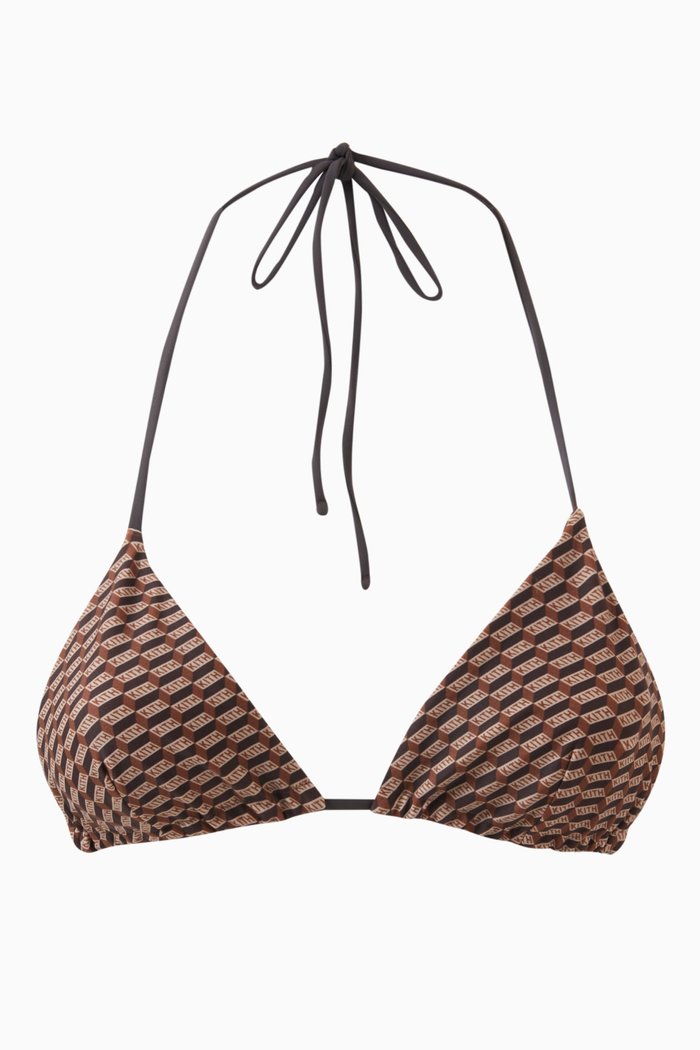 

Talia II Monogram Tie Bikini Top, Brown