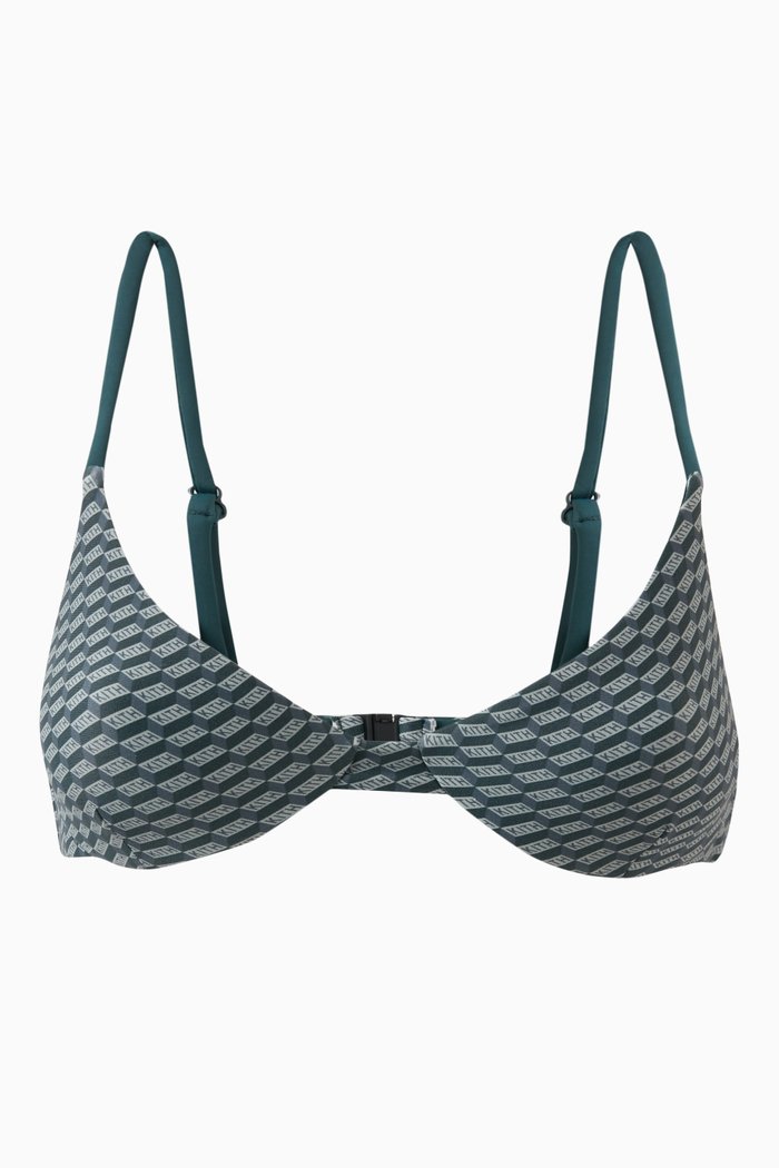 

Bellamy Monogram Balconette Bikini Top, Blue