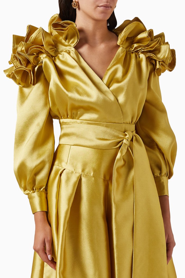 Wrap Crop Top, Yellow