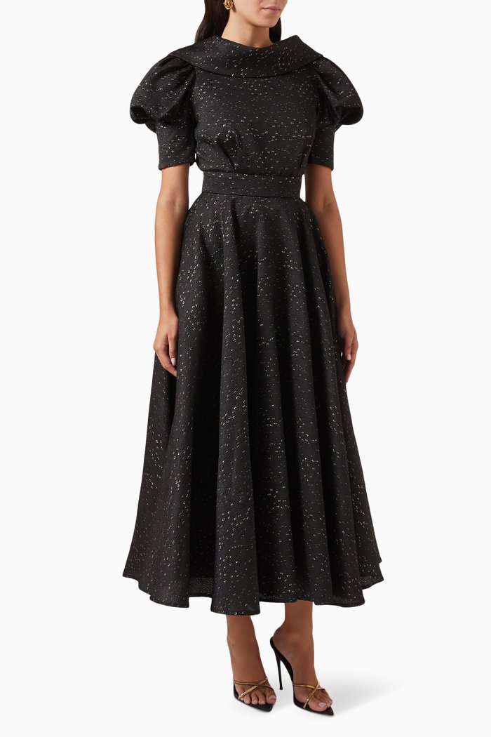 

Metallic Maxi Dress, Black