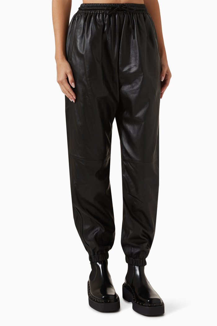 

Utility Pants in Lambskin Leather, Black