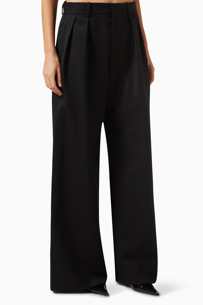 

Low-rise Pants in Virgin Wool, Black