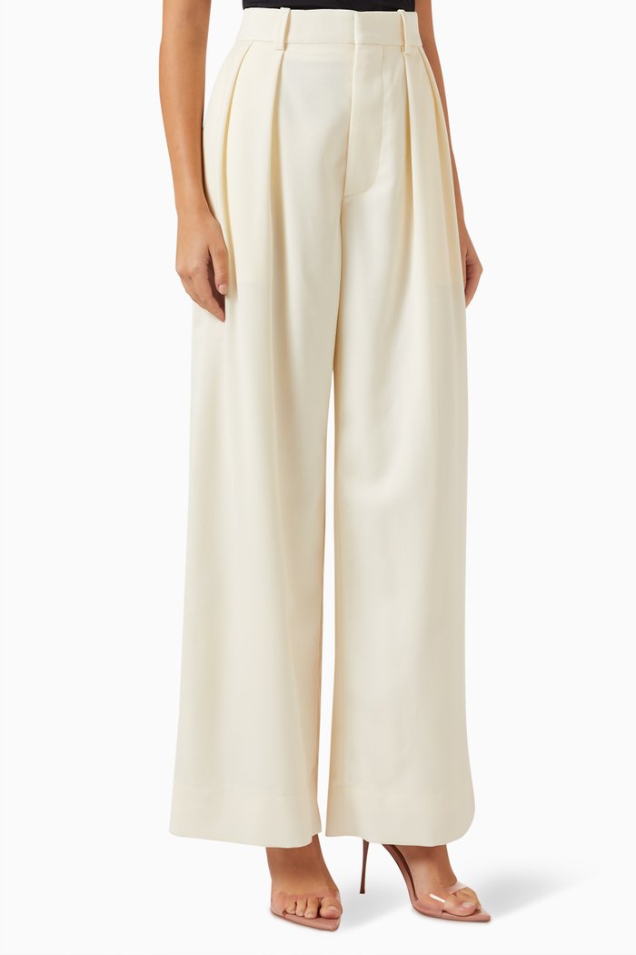 

Low-rise Pants in Wool, Neutral