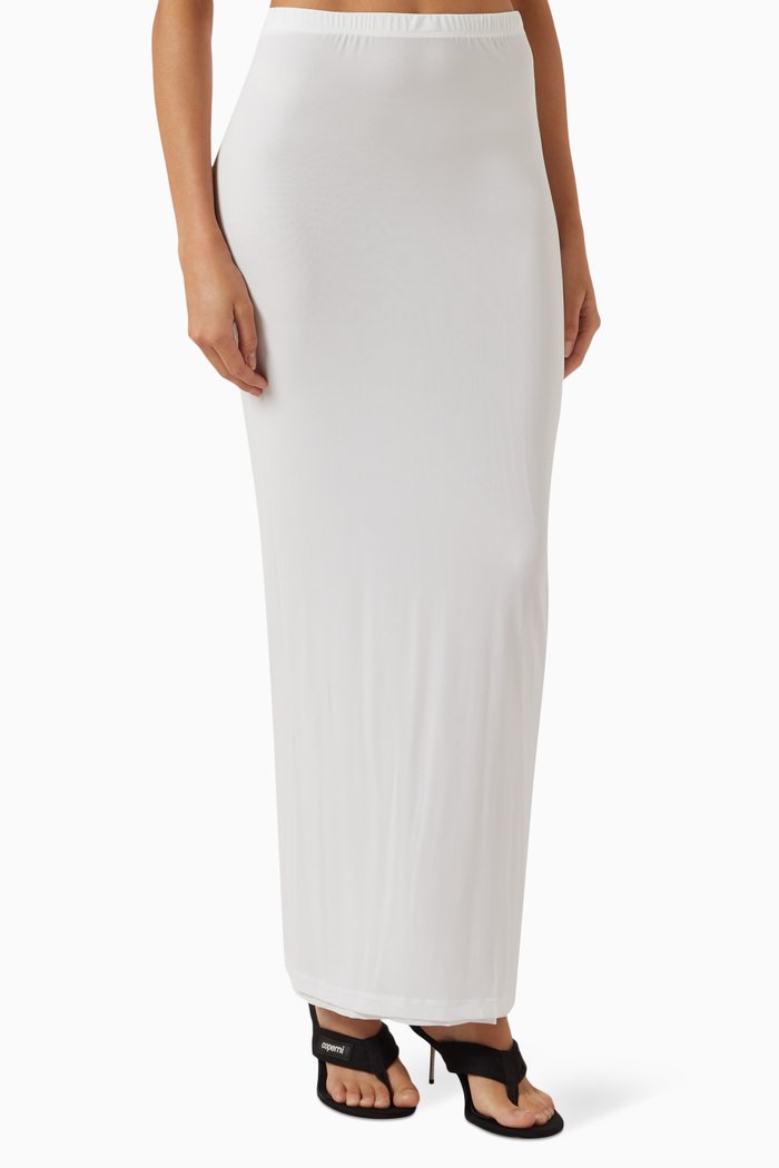 

Layered Tube Skirt in Light Technical Jersey, White