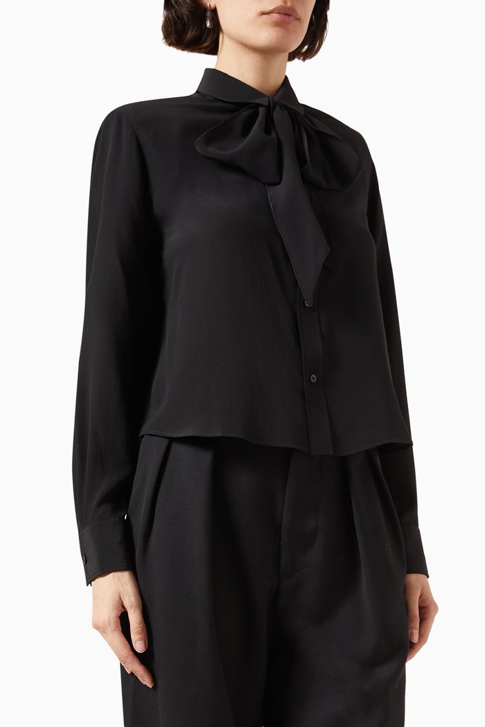 

Scarf Blouse in Silk, Black