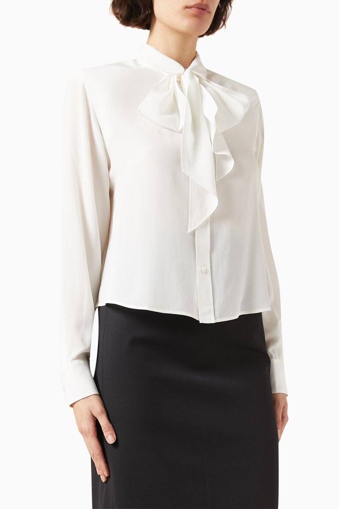 

Scarf Blouse in Silk, White