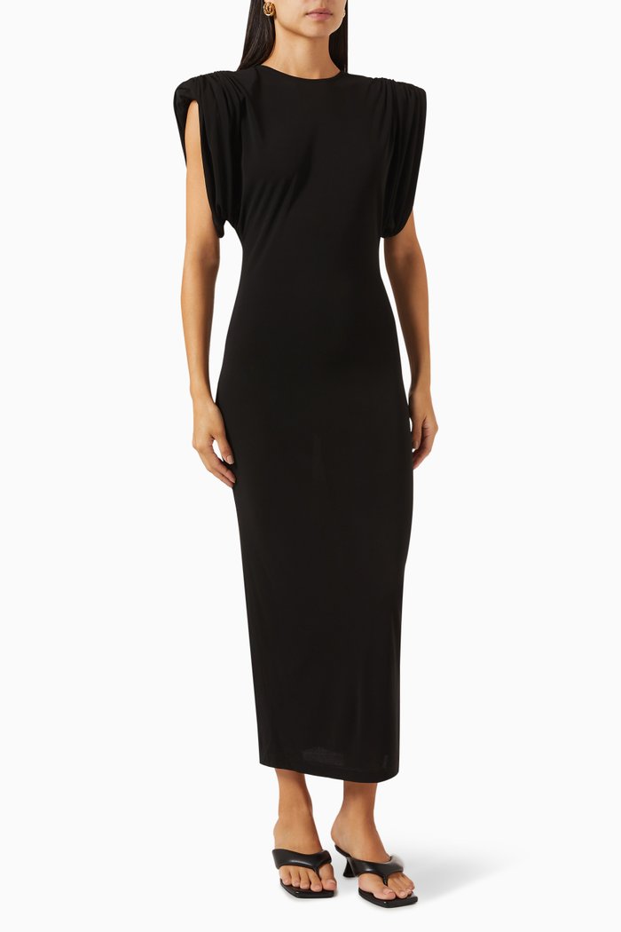 Sheath Maxi Dress in Jersey, Black
