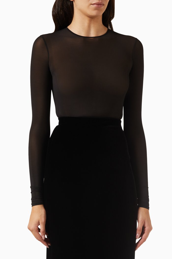 

Evening Bodysuit in Stretch-viscose, Black