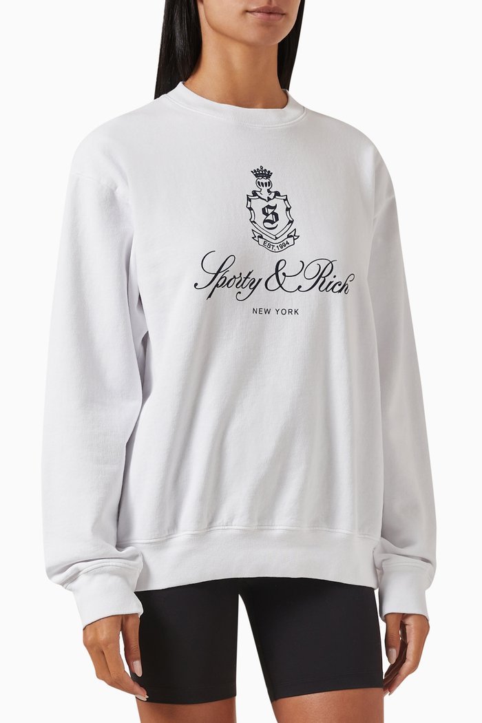

Vendome Sweatshirt in Cotton, White