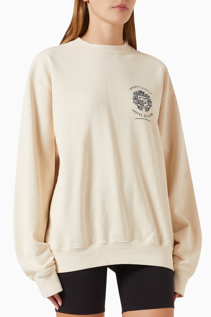 

Hotel Club Oversized Sweatshirt in Cotton, Neutral