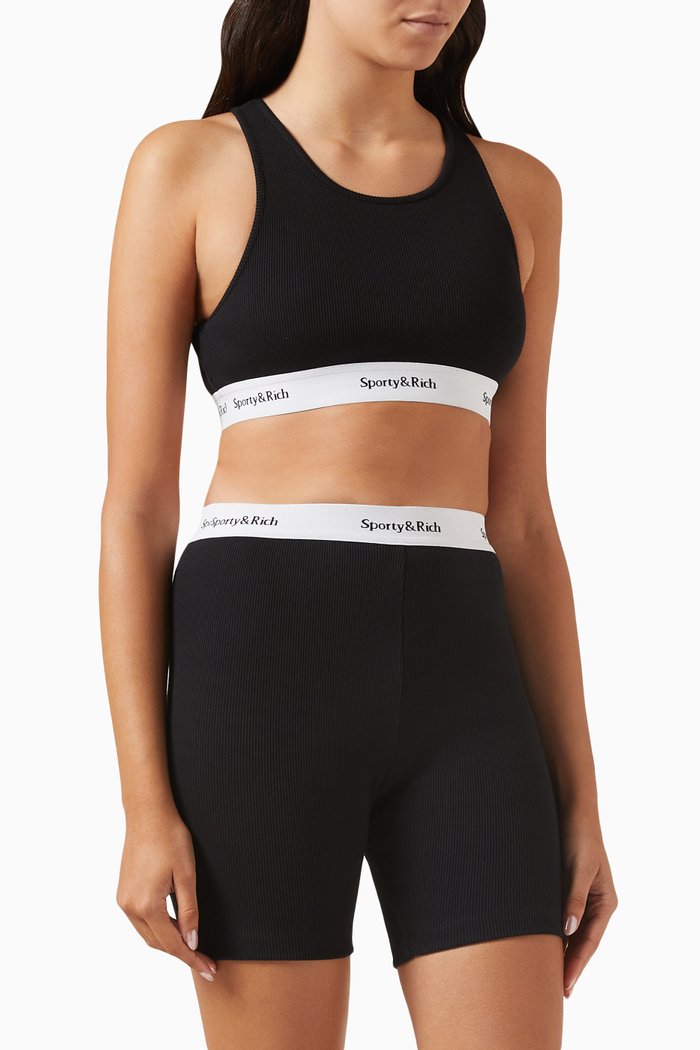 

Serif Logo Cropped Tank, Black