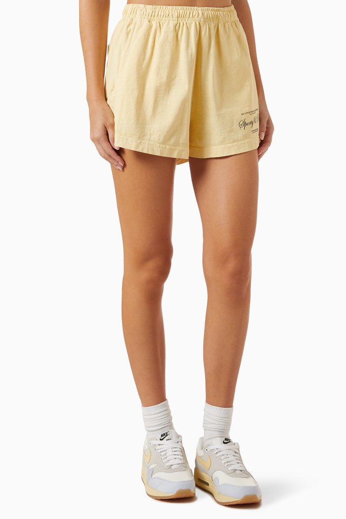 

Script Logo Disco Shorts in Cotton, Yellow