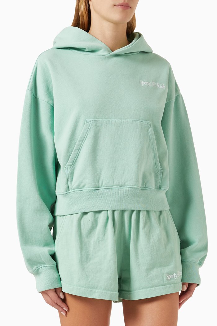 

Logo Print Sweatshirt in Cotton, Green