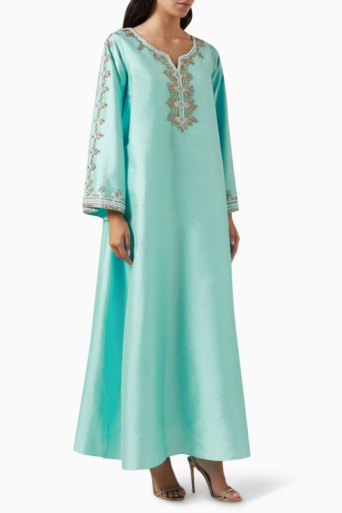 

Aria Embellished Kaftan in Silk-taffeta, Blue