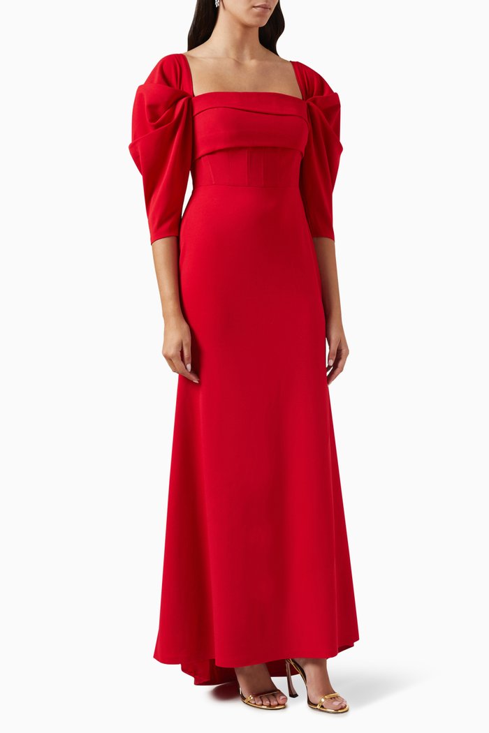 

Renne Gown in Crepe, Red