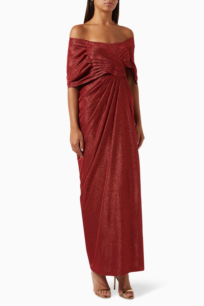 

Jacqline Off-shoulder Gown, Red