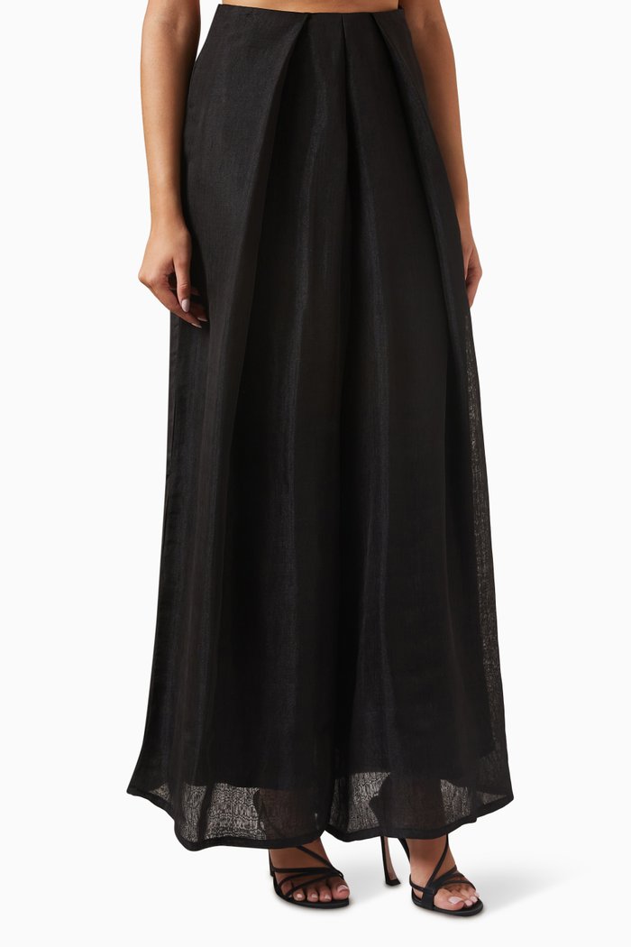 

Wide-leg Pants in Silk-organza, Black