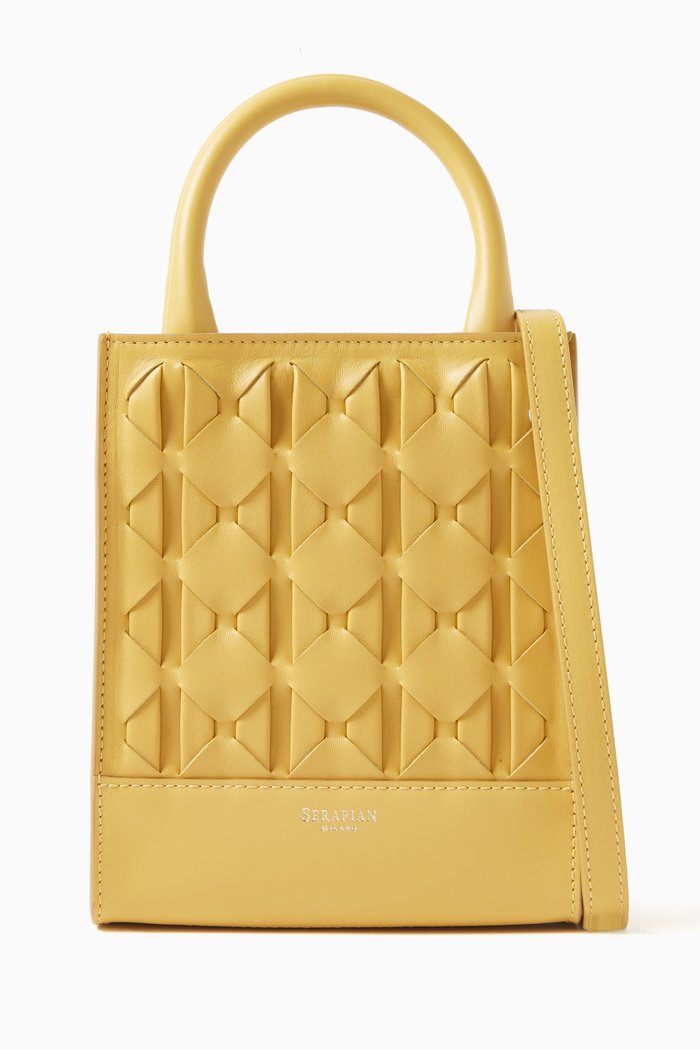 

1928 Mini Tote Bag in Mosaico Leather, Yellow
