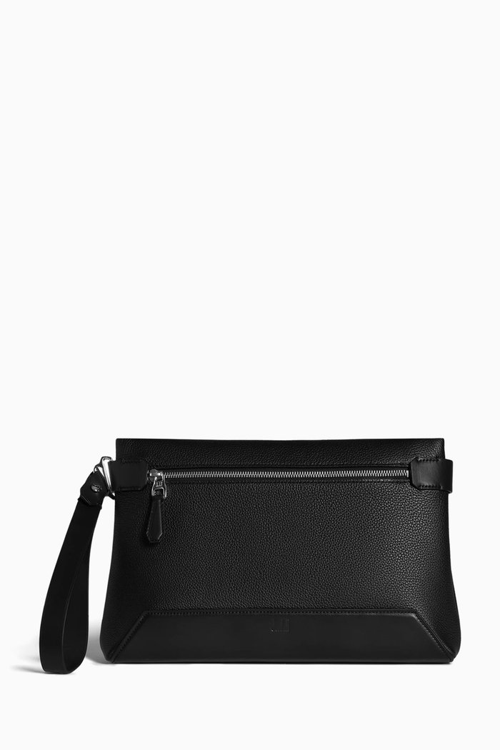 

1893 Harness Zipped Pouch in Calf Leather, Black