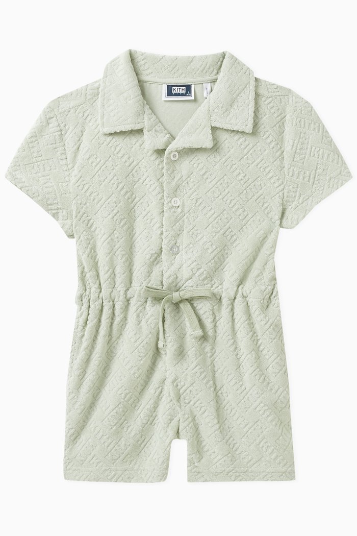 

Monogram Romper in Cotton-terry, Grey