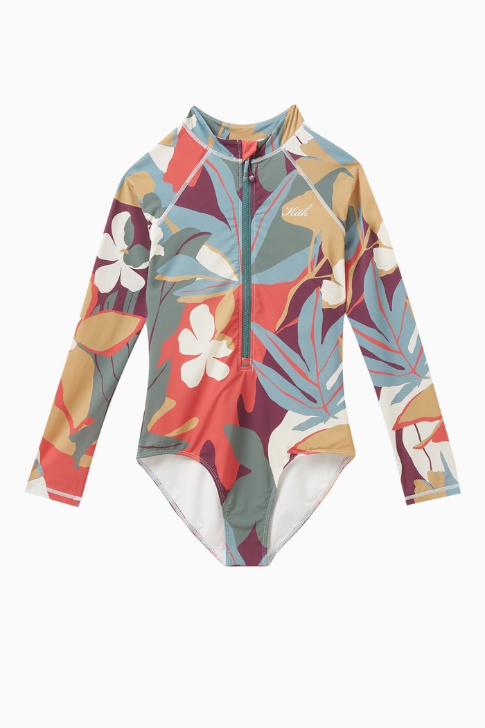 Lani Zip Rashguard Swimsuit in Nylon, Multicolour