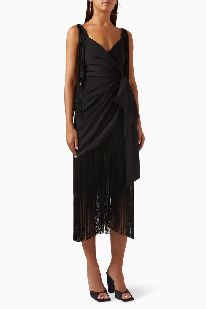 

Parchita Wrap Dress, Black