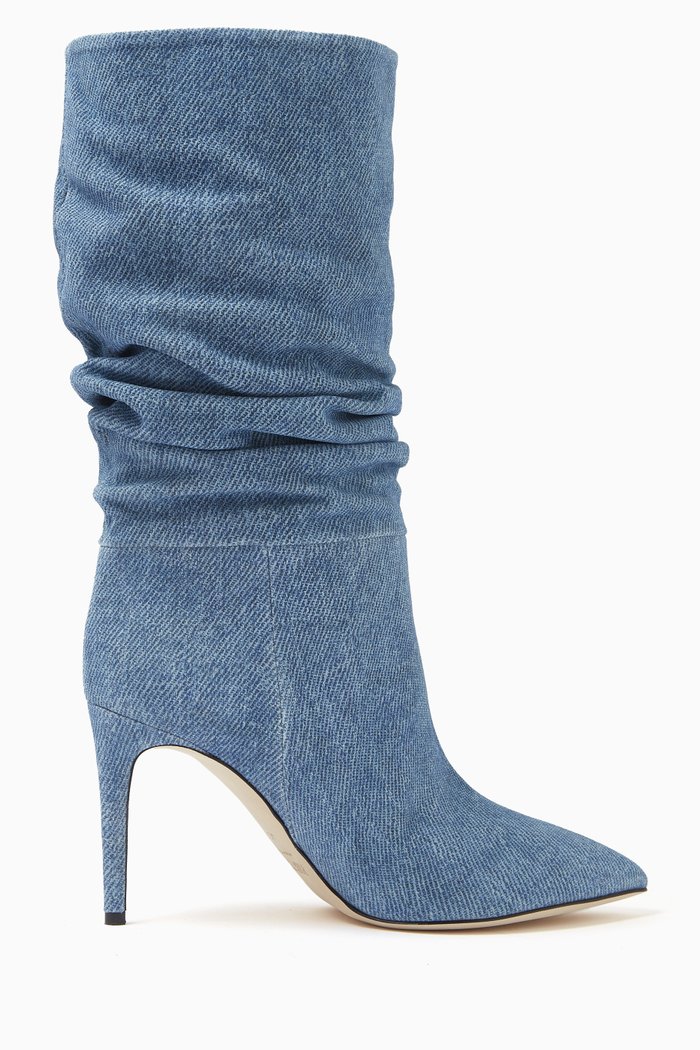 

Stiletto 85 Slouchy Boots in Denim, Blue