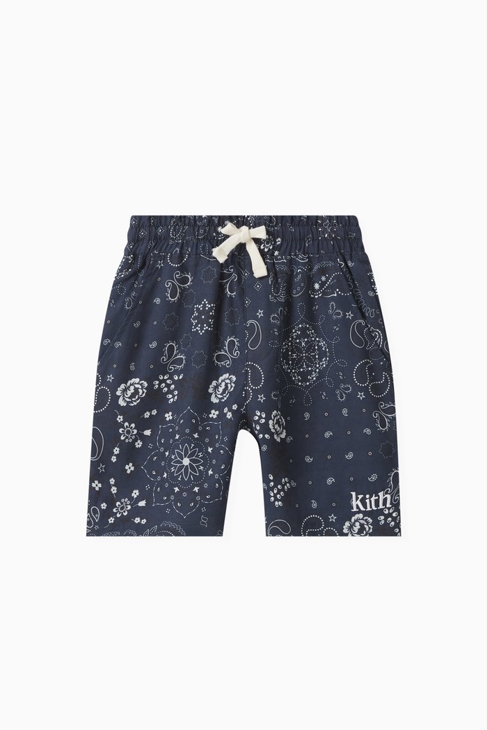 

Paisley Camp Shorts in Cotton, Blue