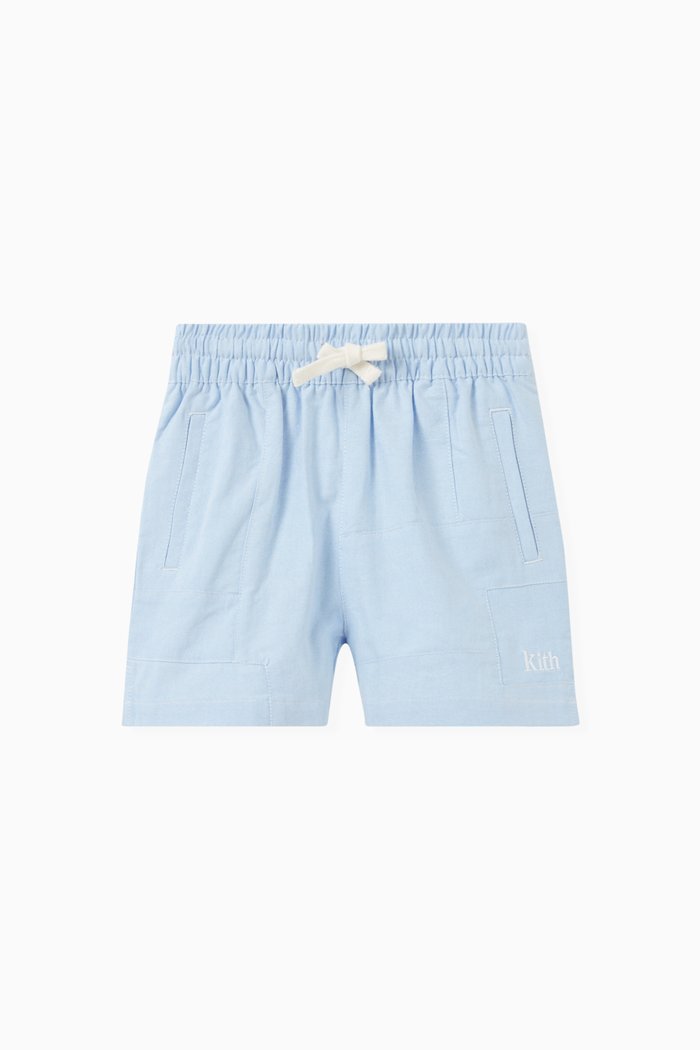 

Patchwork Shorts in Cotton Oxford, Blue