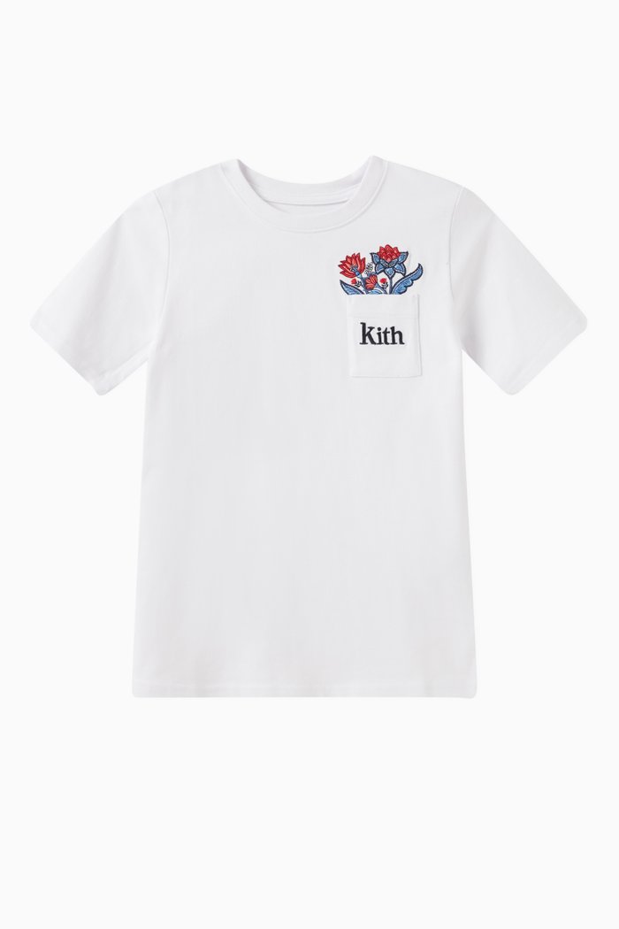 

Floral Pocket T-shirt in Cotton, White