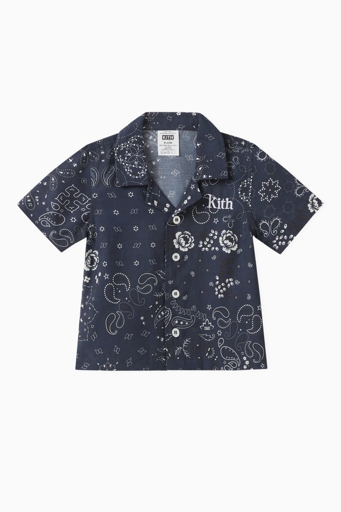 

Baby Paisley Camp Shirt in Cotton, Blue