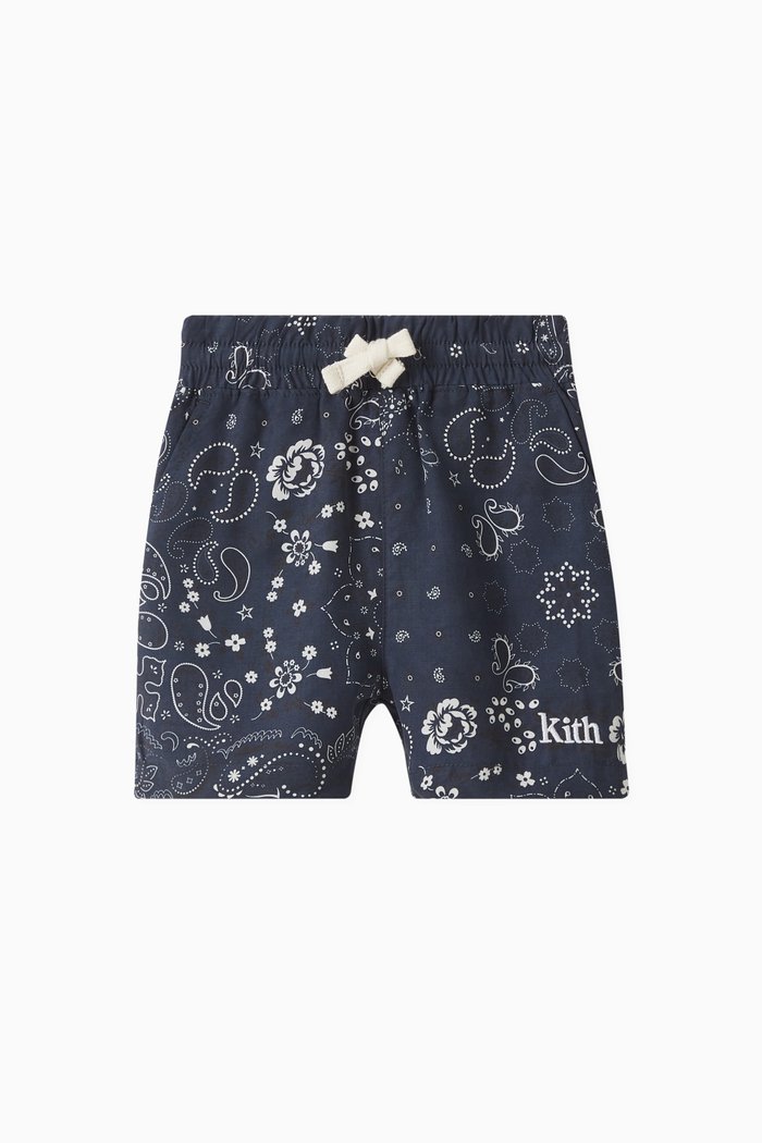 

Baby Paisley Camp Shorts in Cotton, Blue