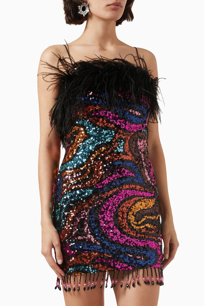 Kiki Sequinned Mini Dress, Multicolour