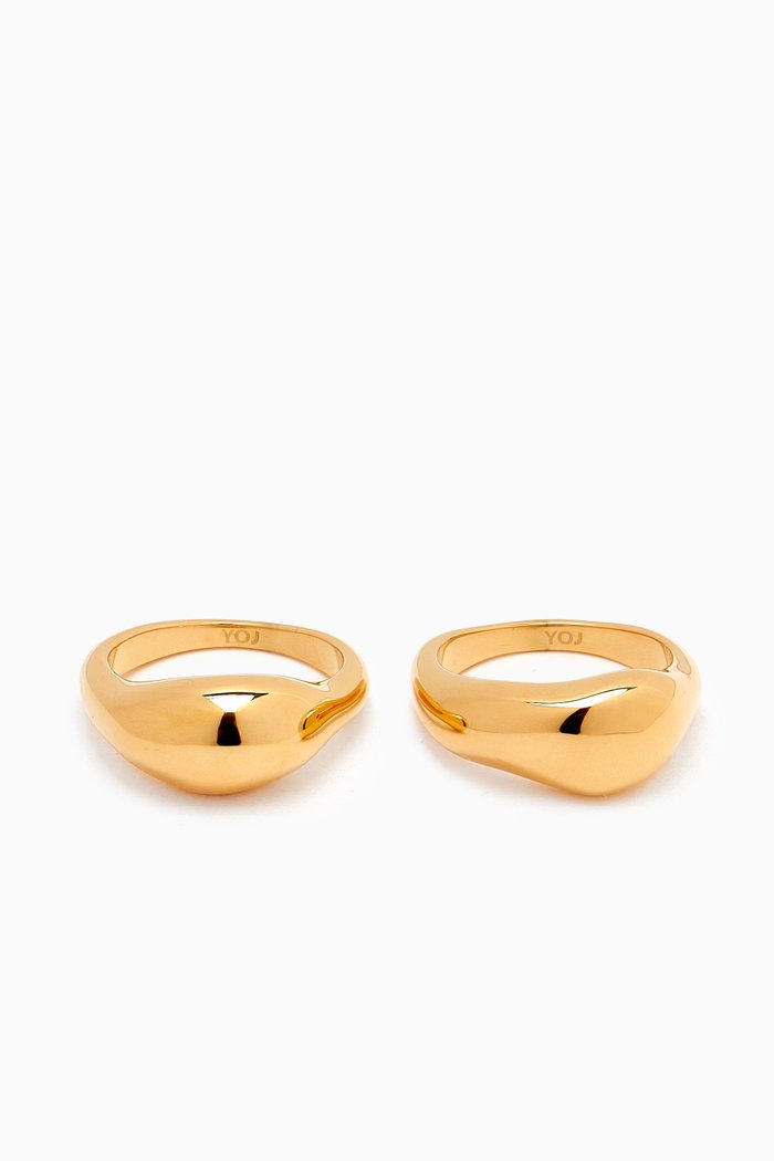 Ine Ring Set in 18kt Gold-plated Metal