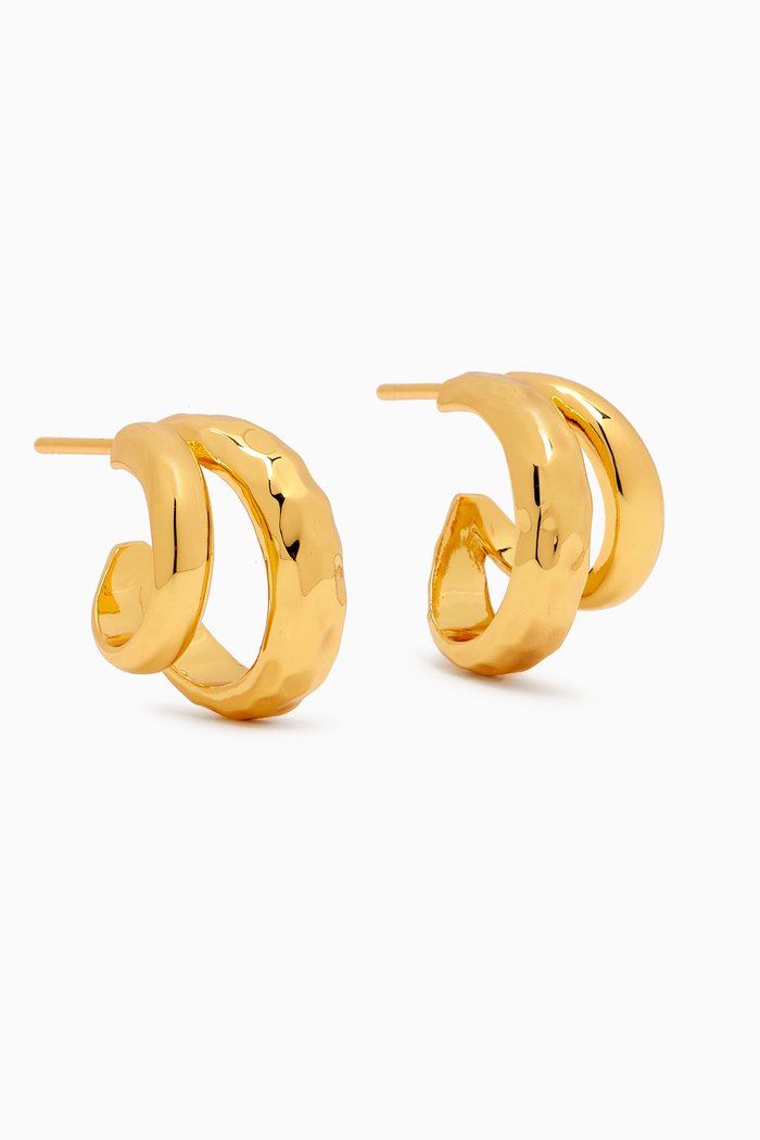 

Cleo Mini Hoop Earrings in 18kt Yellow Gold-plated Brass