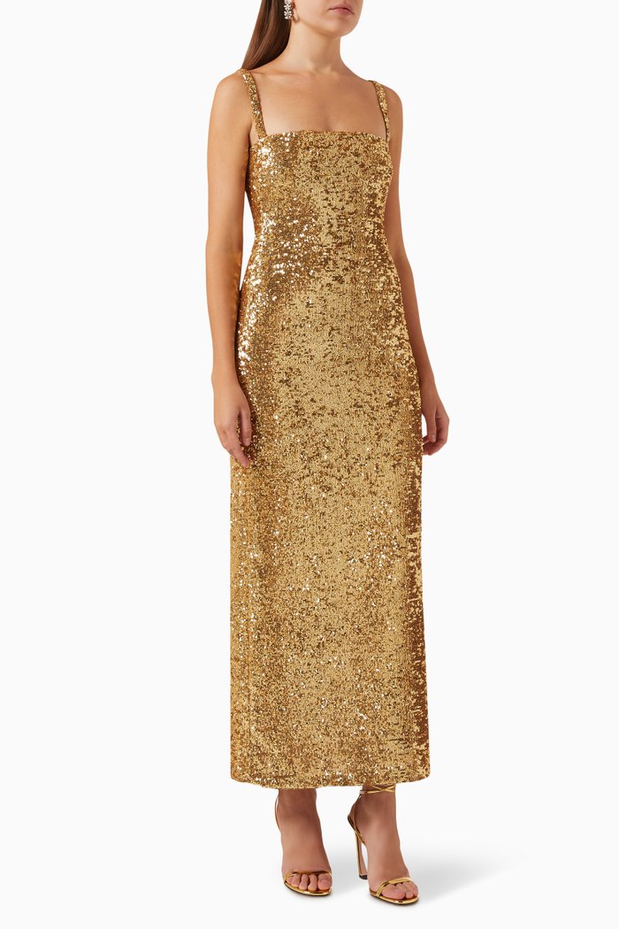 Luciernaga Maxi Dress, Gold